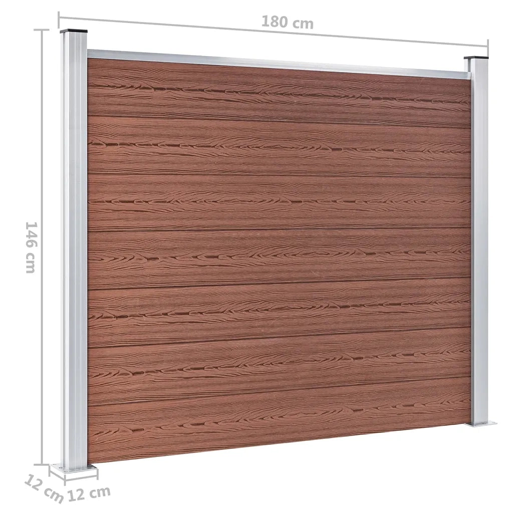 Pannello di recinzione | Recinzione da Giardino in WPC 180x146 cm Marrone