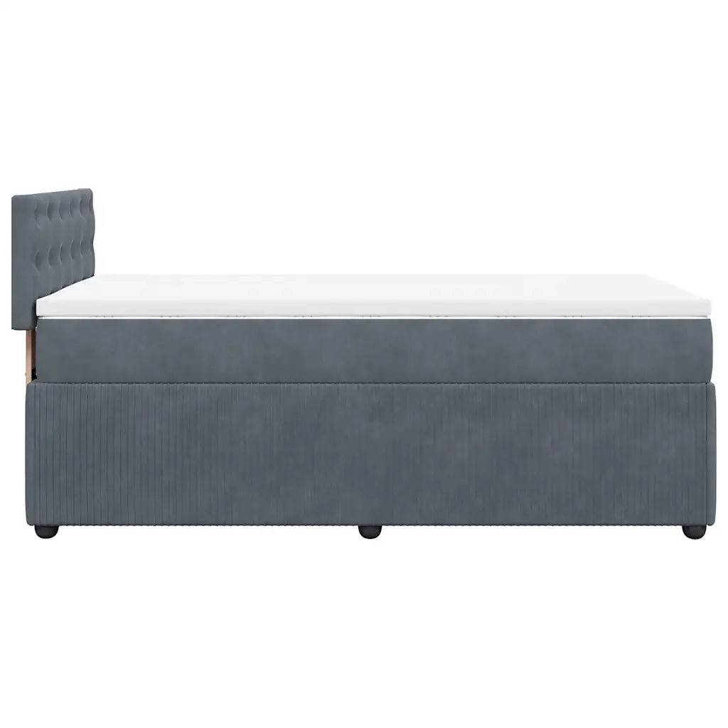 Giroletto a Molle con Materasso Grigio Scuro 80x200 cm Velluto