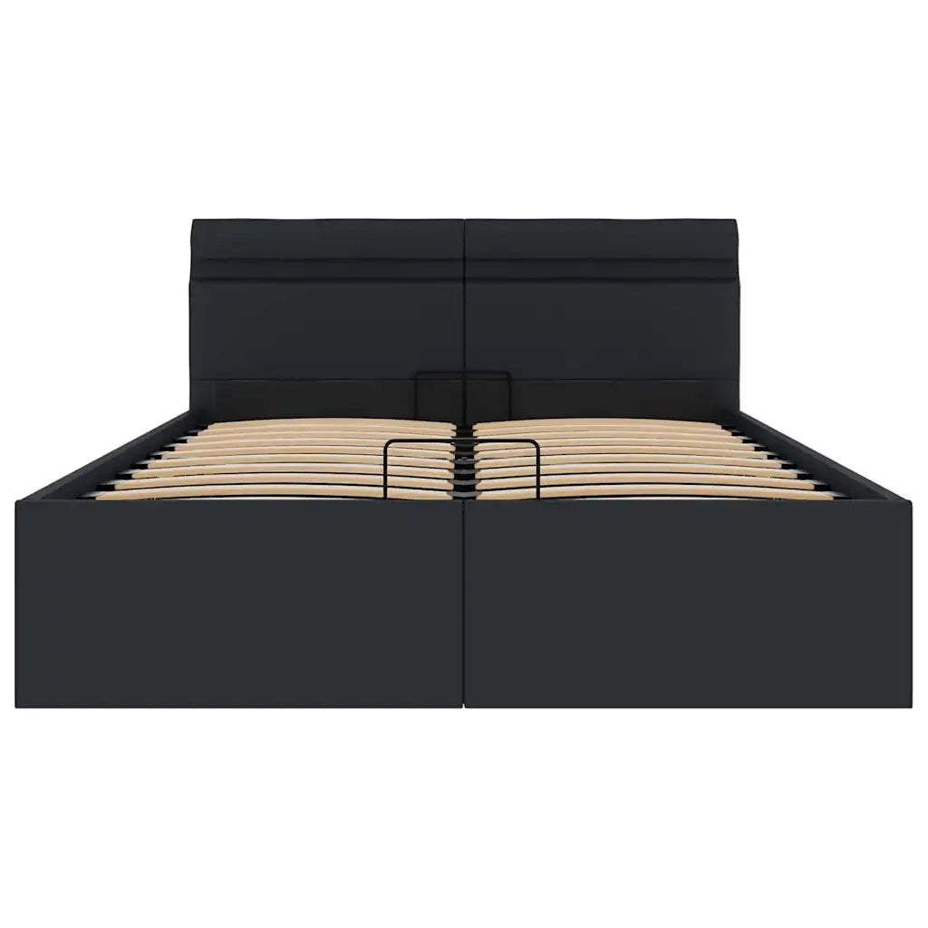 Giroletto Contenitore Idraulico LED Nero Similpelle 140x200 cm