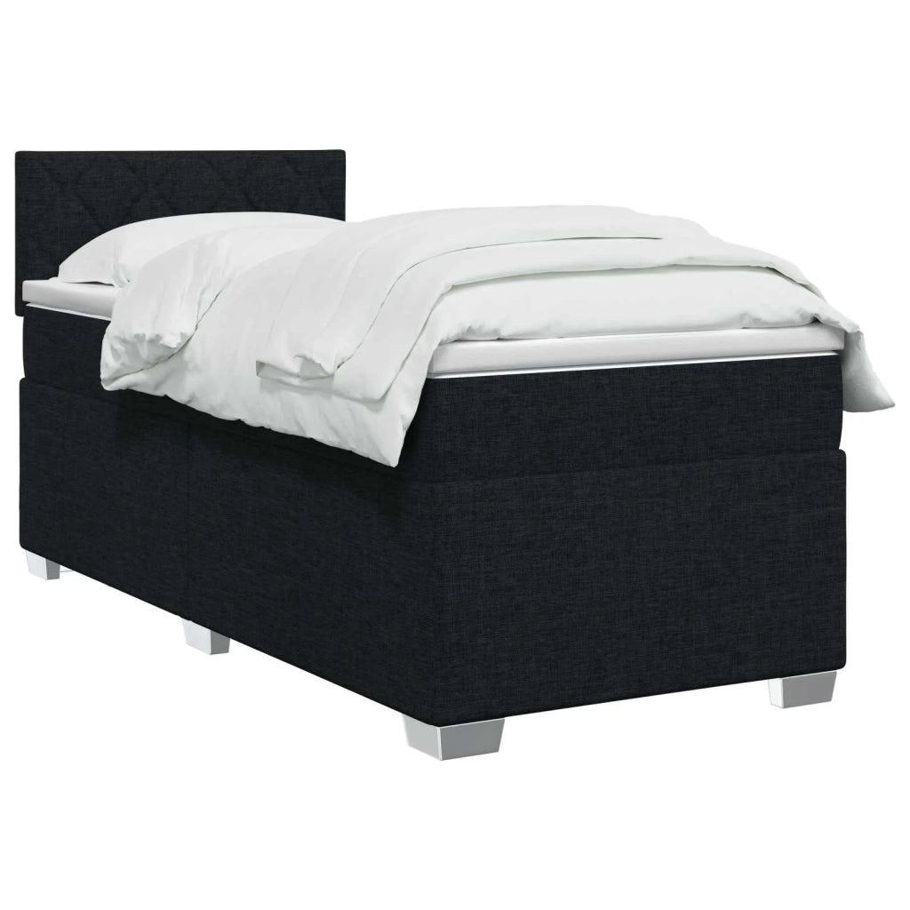 Letto box spring con materasso Nero 100 x 200 cm Tessuto 3450420