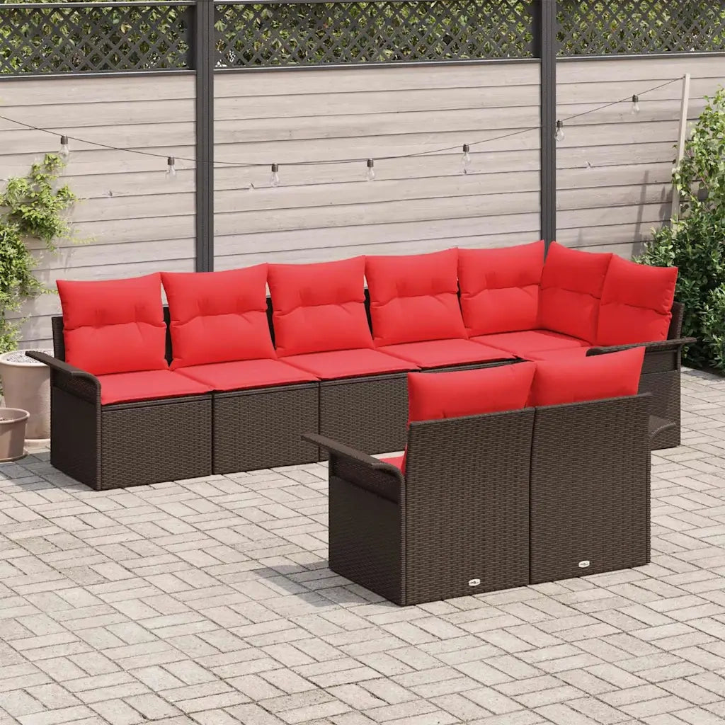 Set Divano da Giardino 8 pcs Marrone polyrattan 3354083