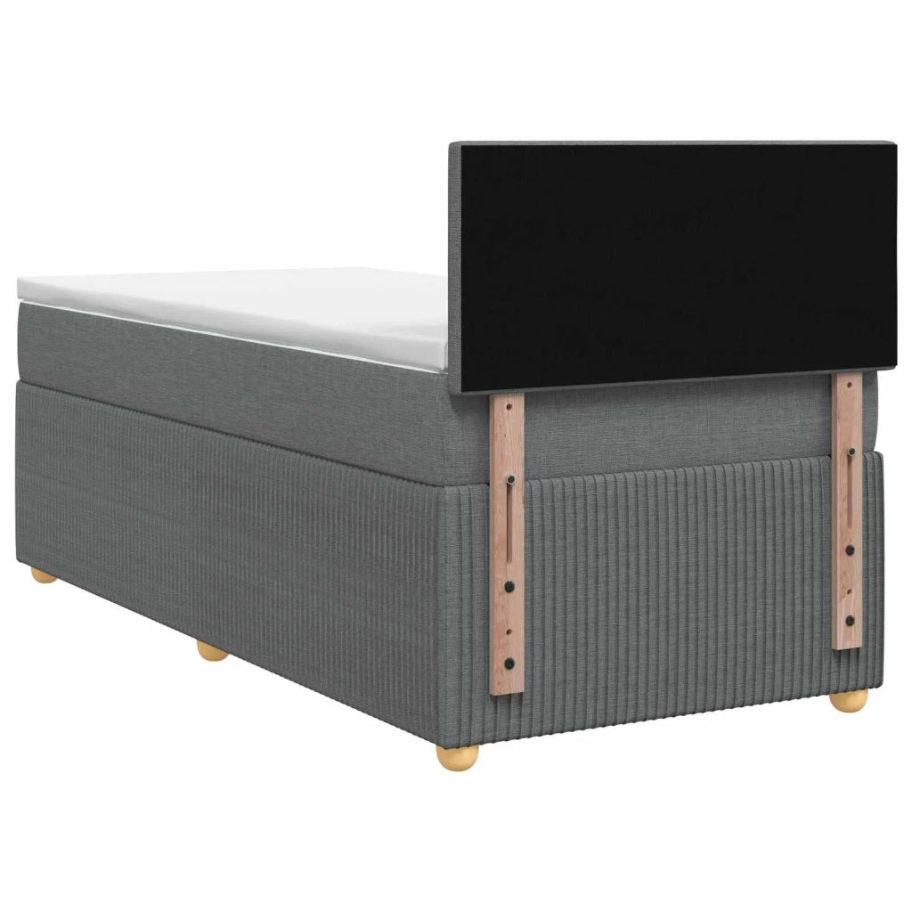 Letto box spring con materasso Grigio Scuro 100 x 200 cm 3451406