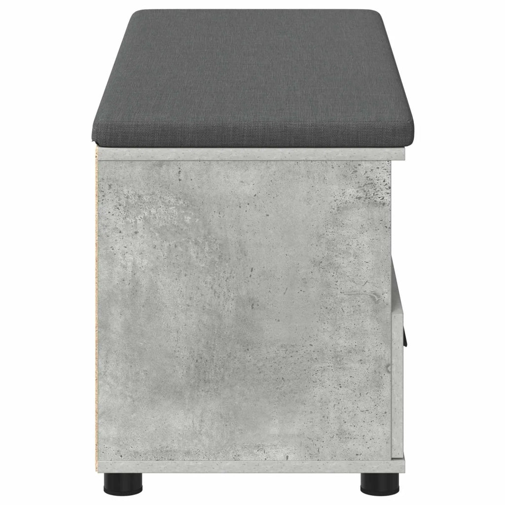 Panca per ingresso con cuscino Grigio Cemento 100 x 38 x 46 cm