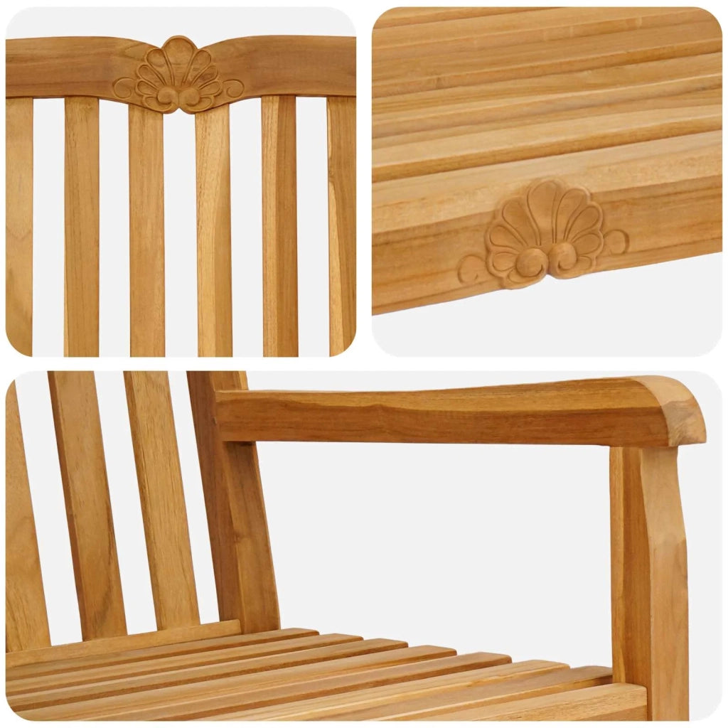 Panchina in legno intagliata a mano Naturale 150 x 60,5 x 95 cm 42030021