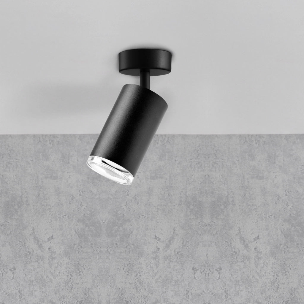 Faretto parete/soffitto 1 luce TURYN nero GU10 orientabile IP44