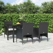 Set da Pranzo da Giardino 5 pz con Cuscini Nero 3156600