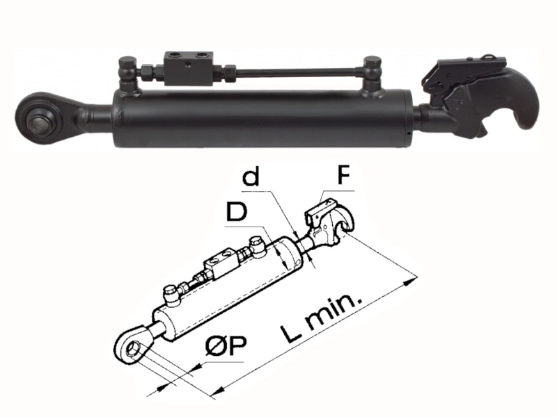 Braccio 3 punto idraulico Cermag per trattori JOHN DEERE lunghezza 545-740 mm - 50606