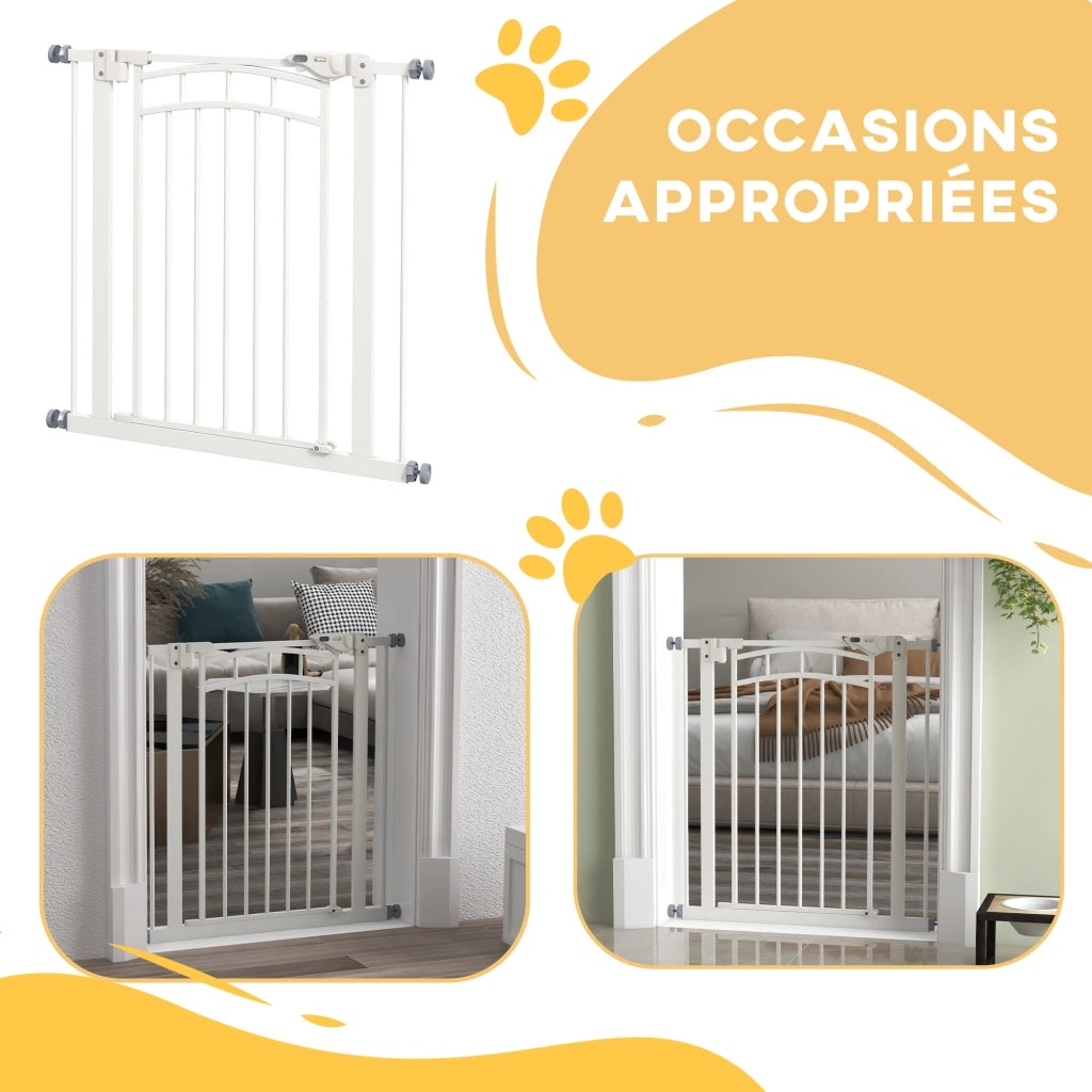 Barriera per cani estendibile per scale ¨C zephmum ¨C bianco 74-80x76 cm