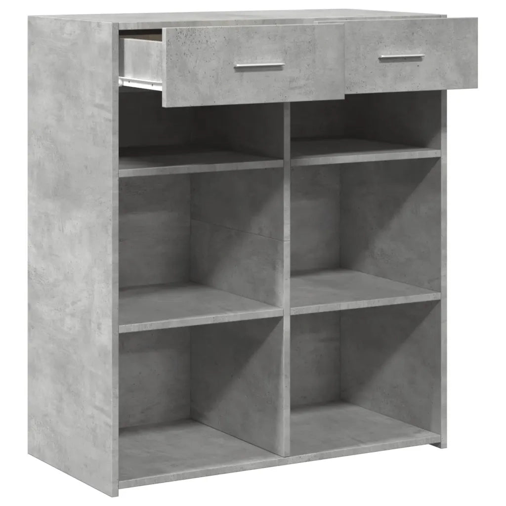 Credenza | Madia | Buffet da pranzo | Armadio da pranzo Grigio Cemento 80x42,5x93 cm in Legno Multistrato