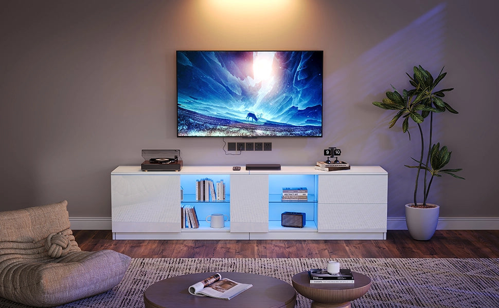 Cassettiera TV bianca in MDF; 160 cm