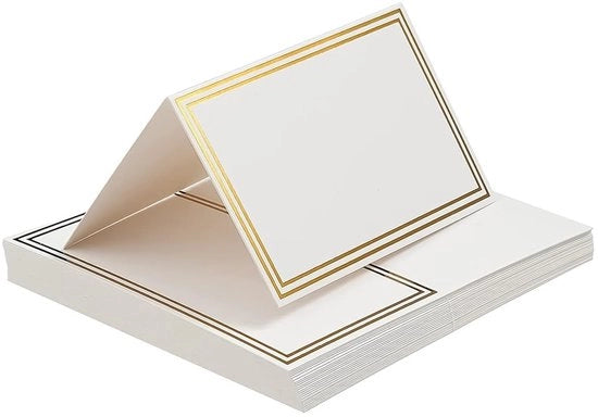 Set di 50 Carte da Tavolo con Doppio Fermo in Oro Caldo