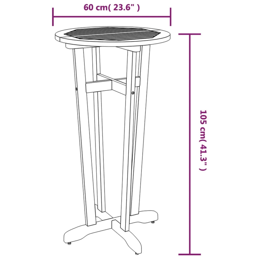 Set da Bar da Giardino 3 pz in Legno Massello di Acacia 3154384