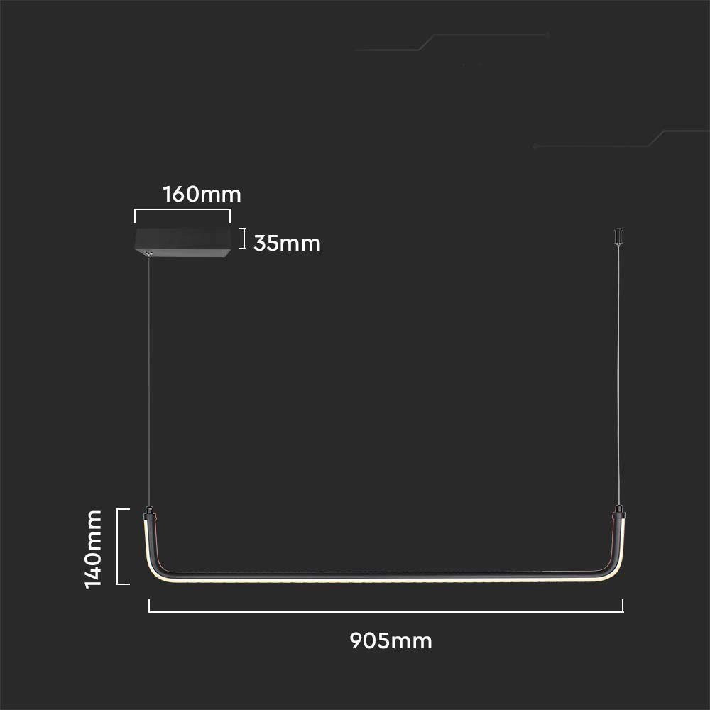 Lampada a sospensione LED lineare nera V-TAC VT-7769