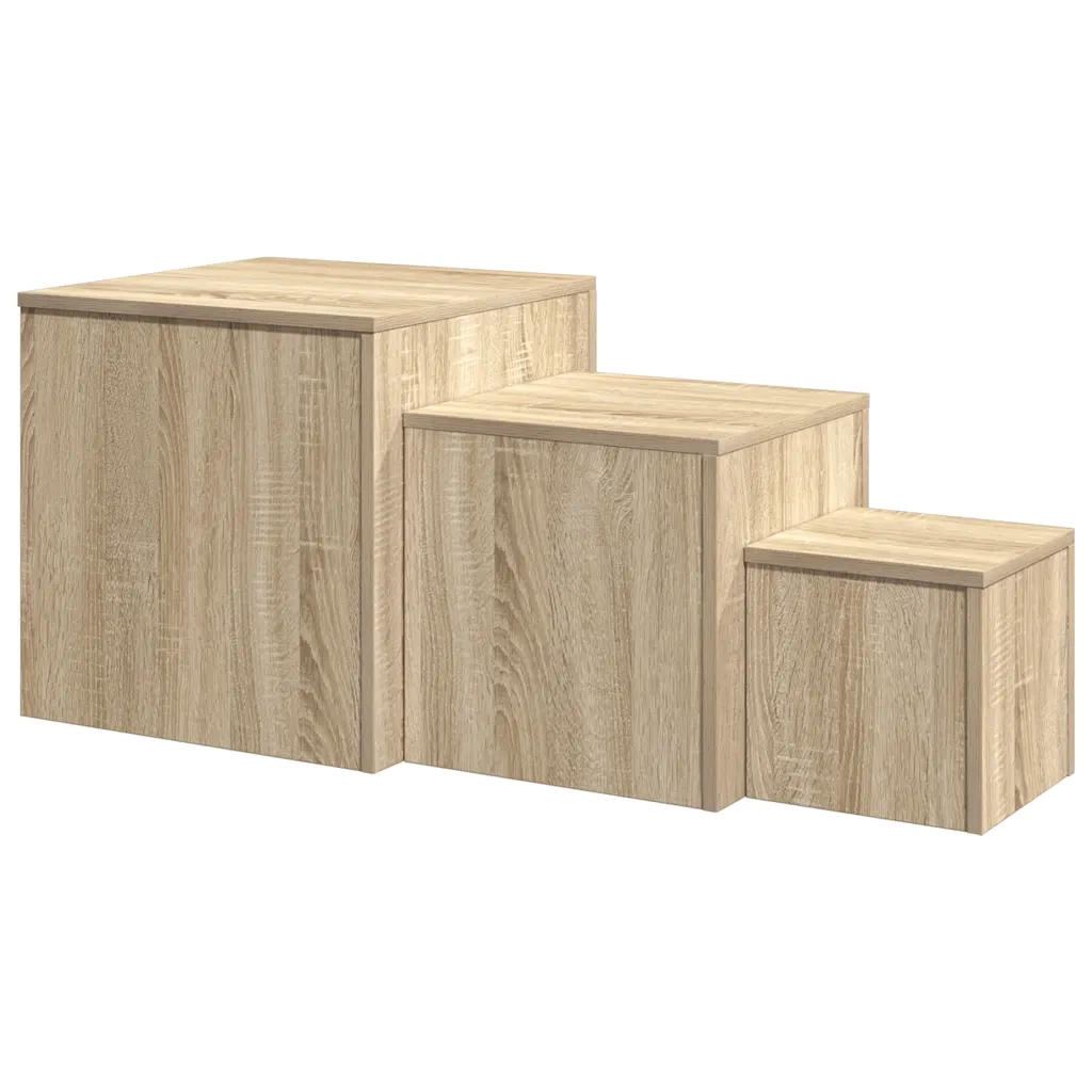 Tavolini 3 pz Rovere Sonoma in Truciolato 808588