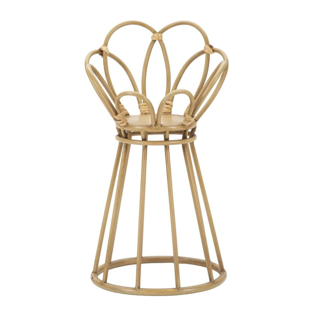 Porta-vaso Panama Tower in ferro e rattan Ø 28x48 cm