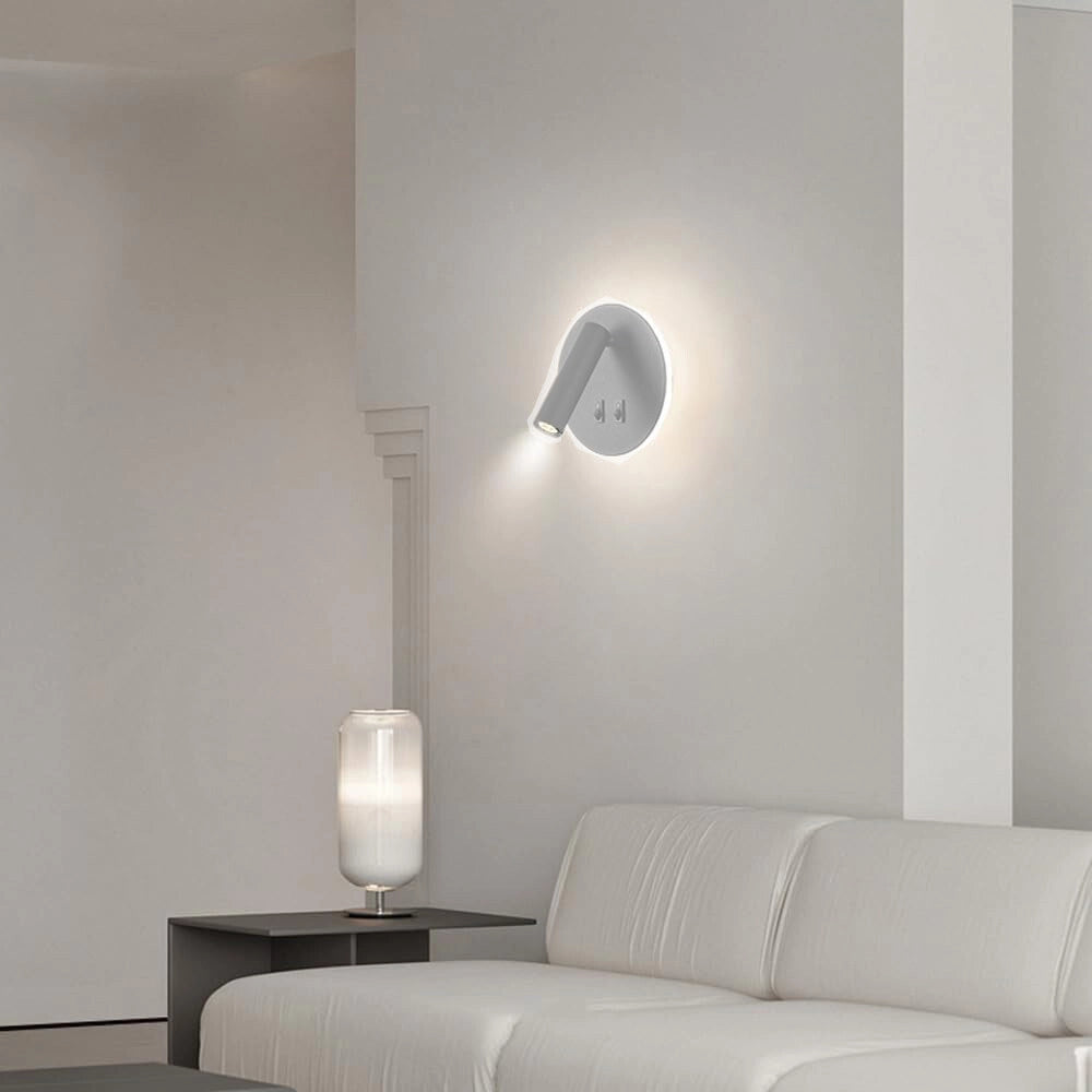 Trade Shop - Applique Led Orientabile Da Parete Doppia Fonte Luminosa 8 Watt Luce Calda 3000k Mr-01 -