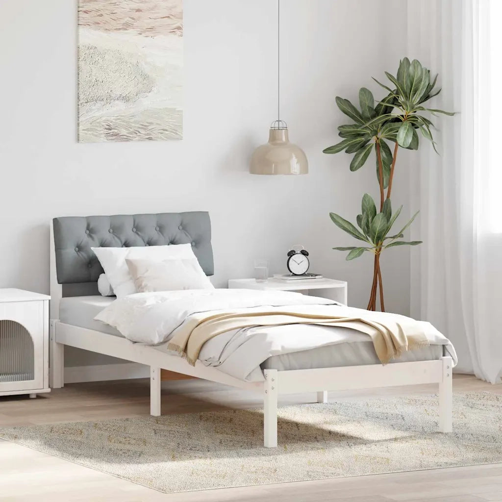 Struttura del Letto Bianco e grigio chiaro 80 x 200 cm 878643