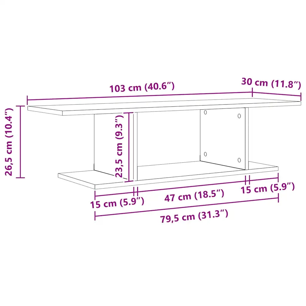 Set mobile TV Marrone 103 x 30 x 26,5 cm Legno multistrato 875173
