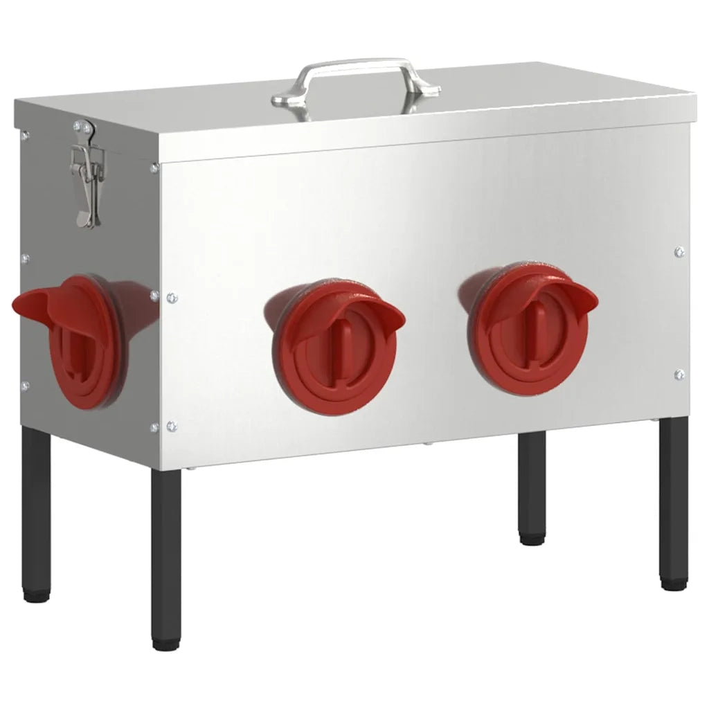 Feeder per pollo 2 pcs Argento 41,5 x 20,5 x 33 cm 879989