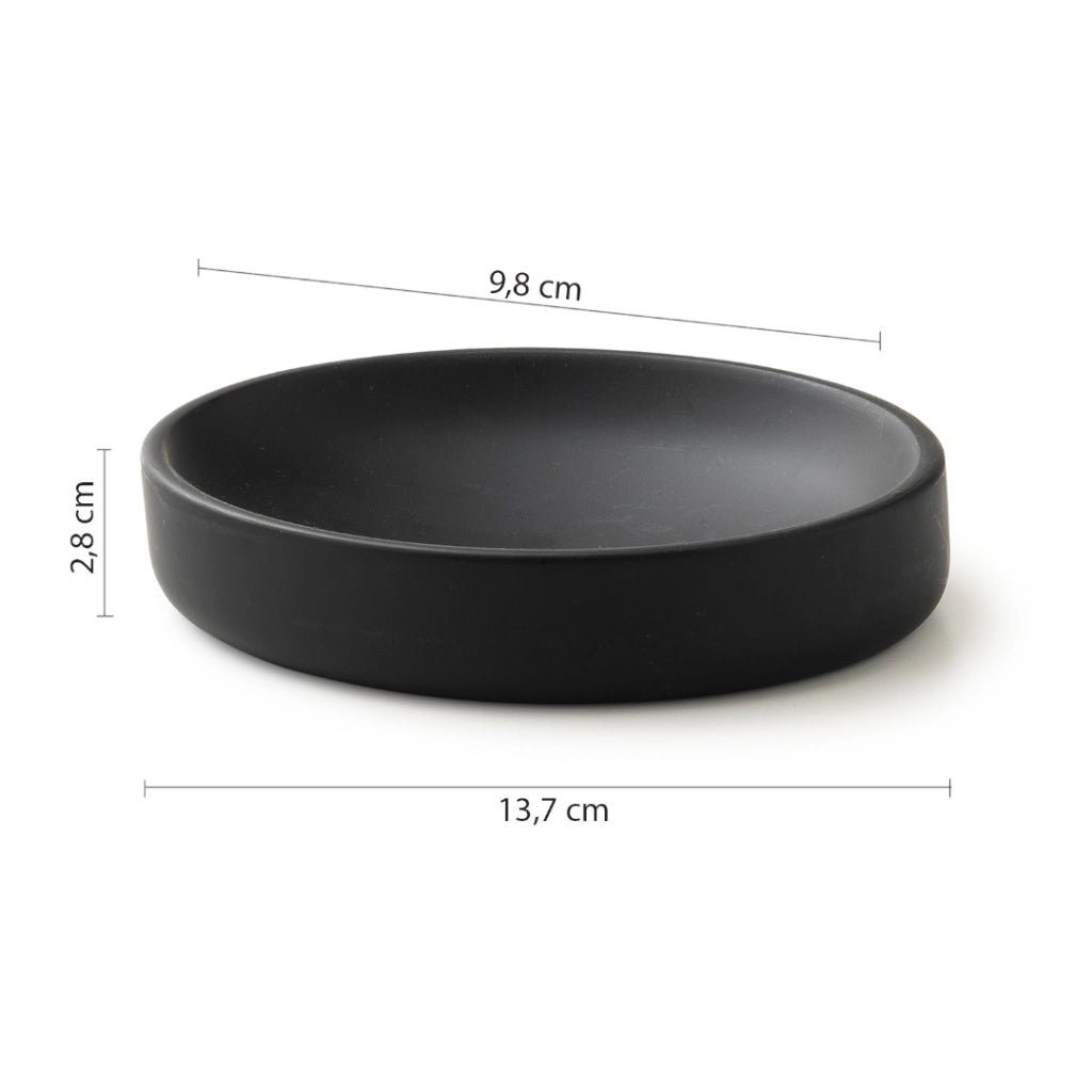 PORTASAPONE BRENDA 14X10XH3CM NERO MATT.