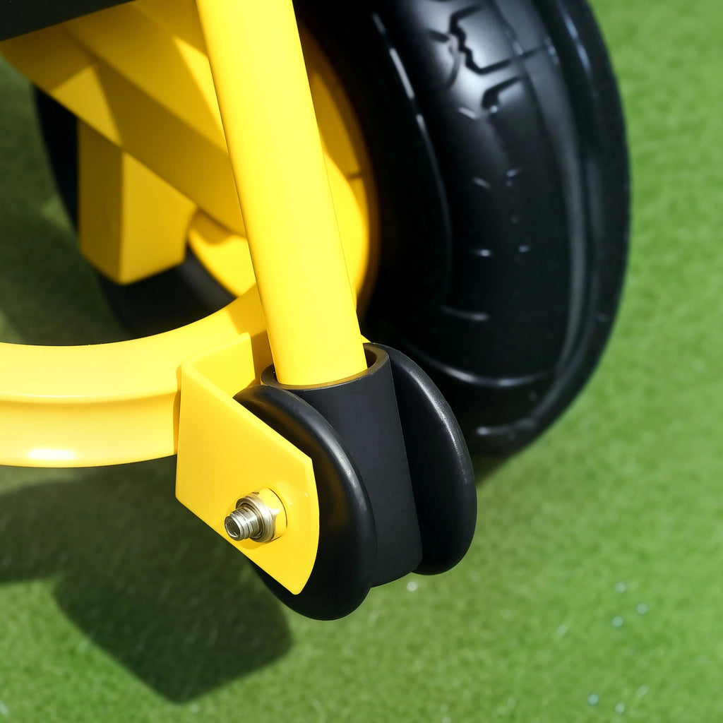Carrello da giardino 4 ruote con lati amovibili ¨C zephmum ¨C nero e giallo 104x54x51 cm