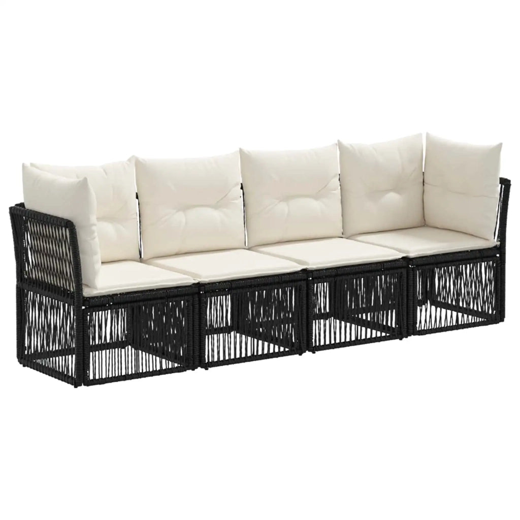 Set Divano da Giardino 4 pz Nero polyrattan 3434128