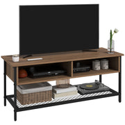 Mobile TV Stile Industriale ¨C Xylo ¨C Legno e Acciaio Marrone Nero 110x40x48cm fino 48 Pollici