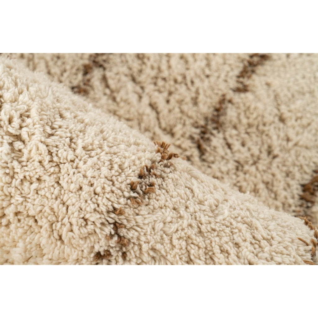 Tappeto Mylen a pelo corto in cotone crema e marrone
