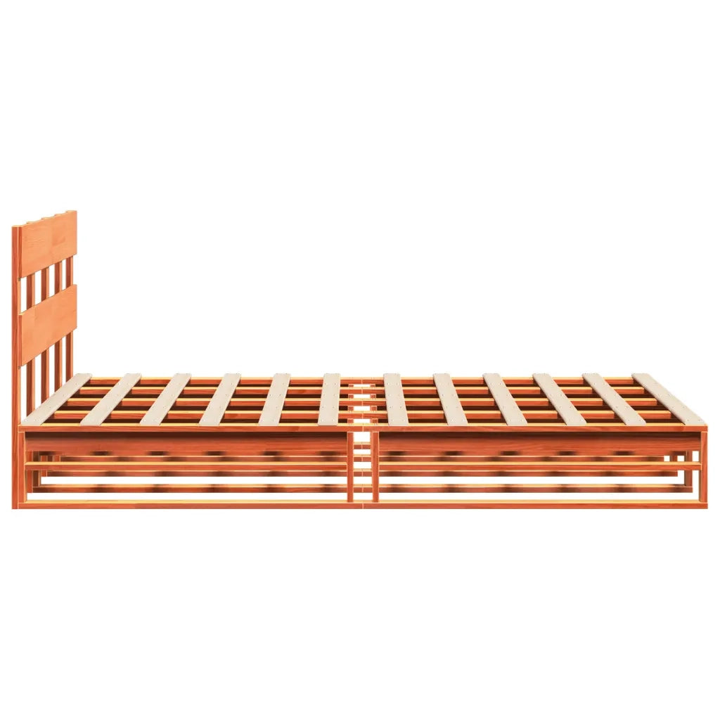 Letto senza Materasso Marrone Cera 150x200 cm in Legno di Pino