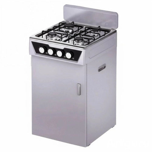 CUCINA A GAS 4 FUOCHI - FORNELLO A GAS 4 FUOCHI CON VANO   PORTABOMBOLA | GRIGIO