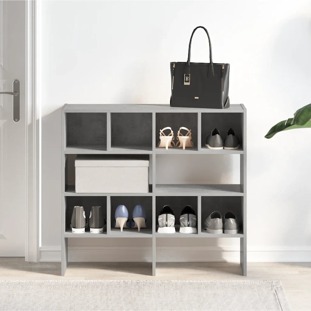Scarpiere 2 pz Impilabili Grigio Cemento 89,5x30x40 cm 858846