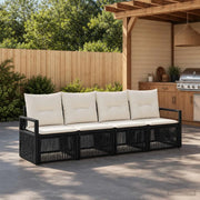 Set Divano da Giardino 4 pz Nero polyrattan 3435634