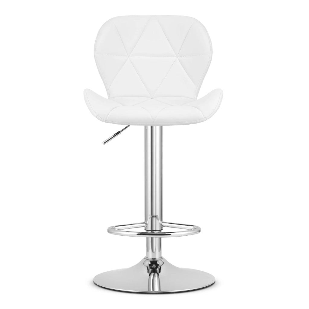 Sgabello VALORA WEST - Similpelle bianca con base cromata x 2
