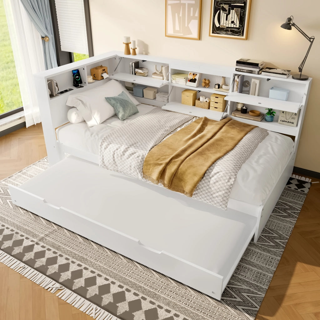Divano Letto Estraibile con Contenitore ¨C MINIMAL ¨C Bianco 90x200