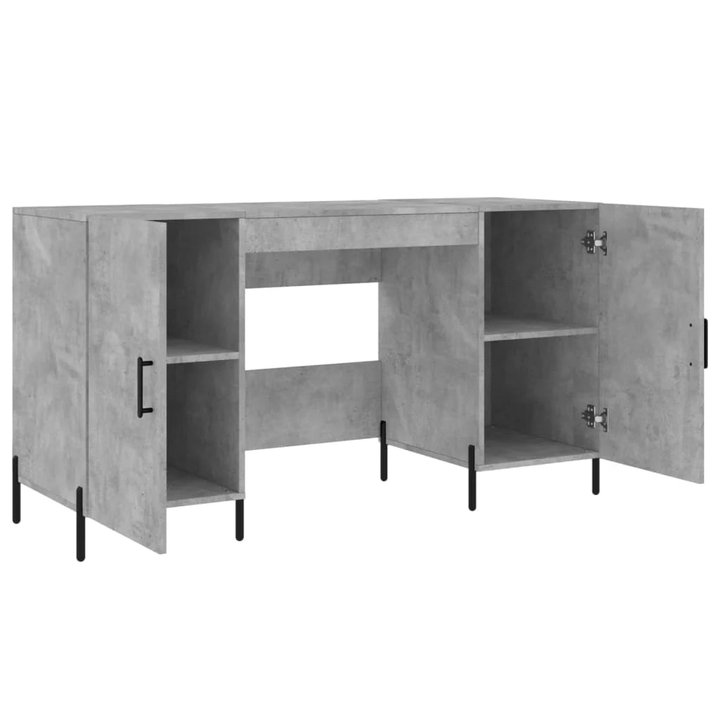 Scrivania tavolo postazione di lavoro mobile per computer studio 140 x 50 x 75 cm legno ingegnerizzato grigio 02_0023838