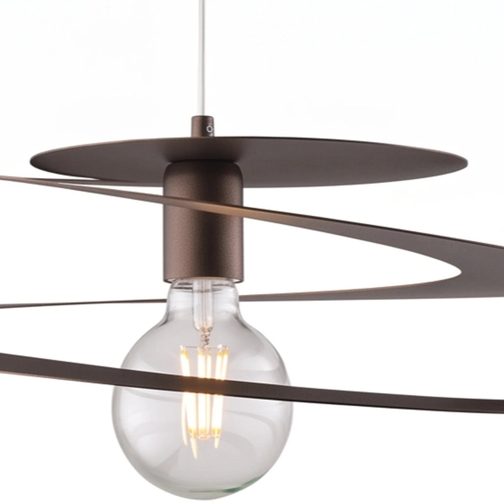 Sospensione Spring 1 Luce Marrone Altezza Regolabile Luceart Design