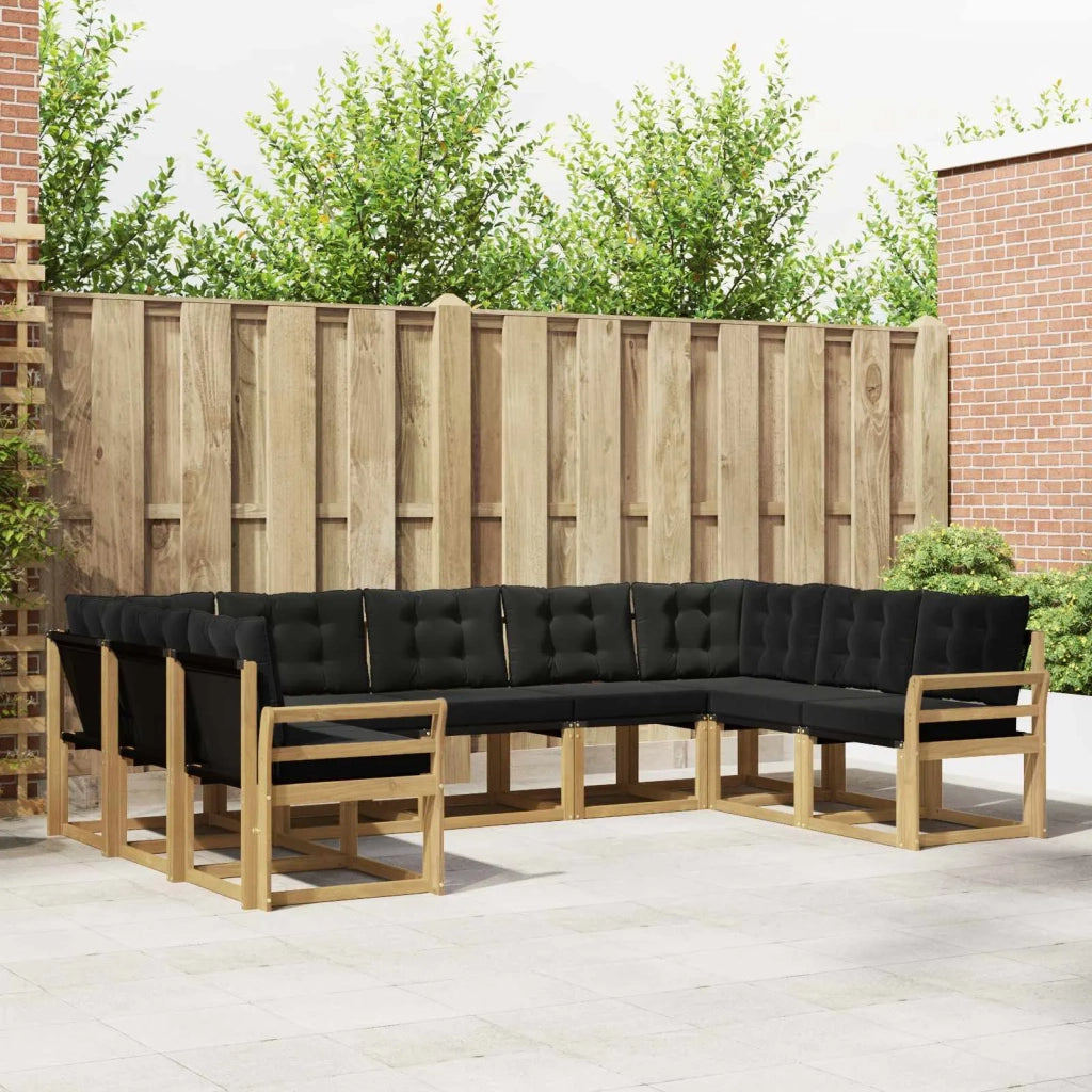 Set di divani da esterno 9 pz Bianco e Nero 3389862