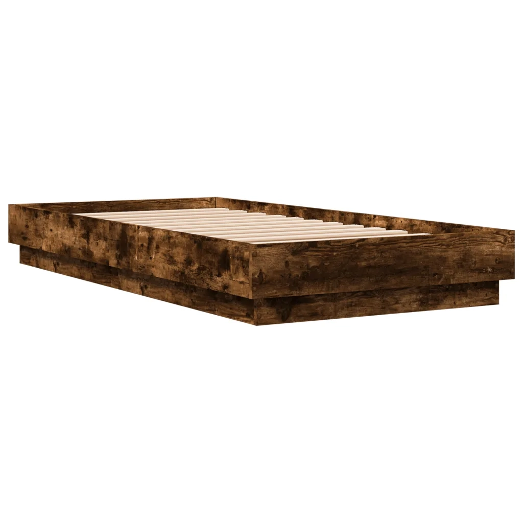 Giroletto senza Materasso-Struttura Letto Rovere Fumo 75x190 cm in Truciolato 495890