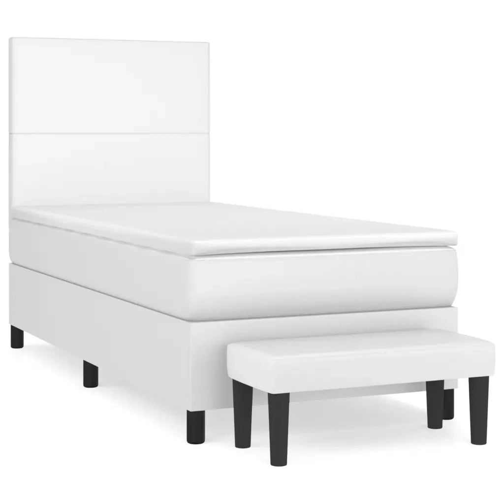 Giroletto a Molle con Materasso Bianco 90x200 cm in Similpelle 3137522
