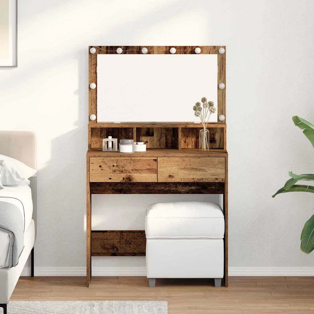 Toeletta | Tavolo da Trucco con cassetto Legno vecchio 80 x 41 x 134,5 cm