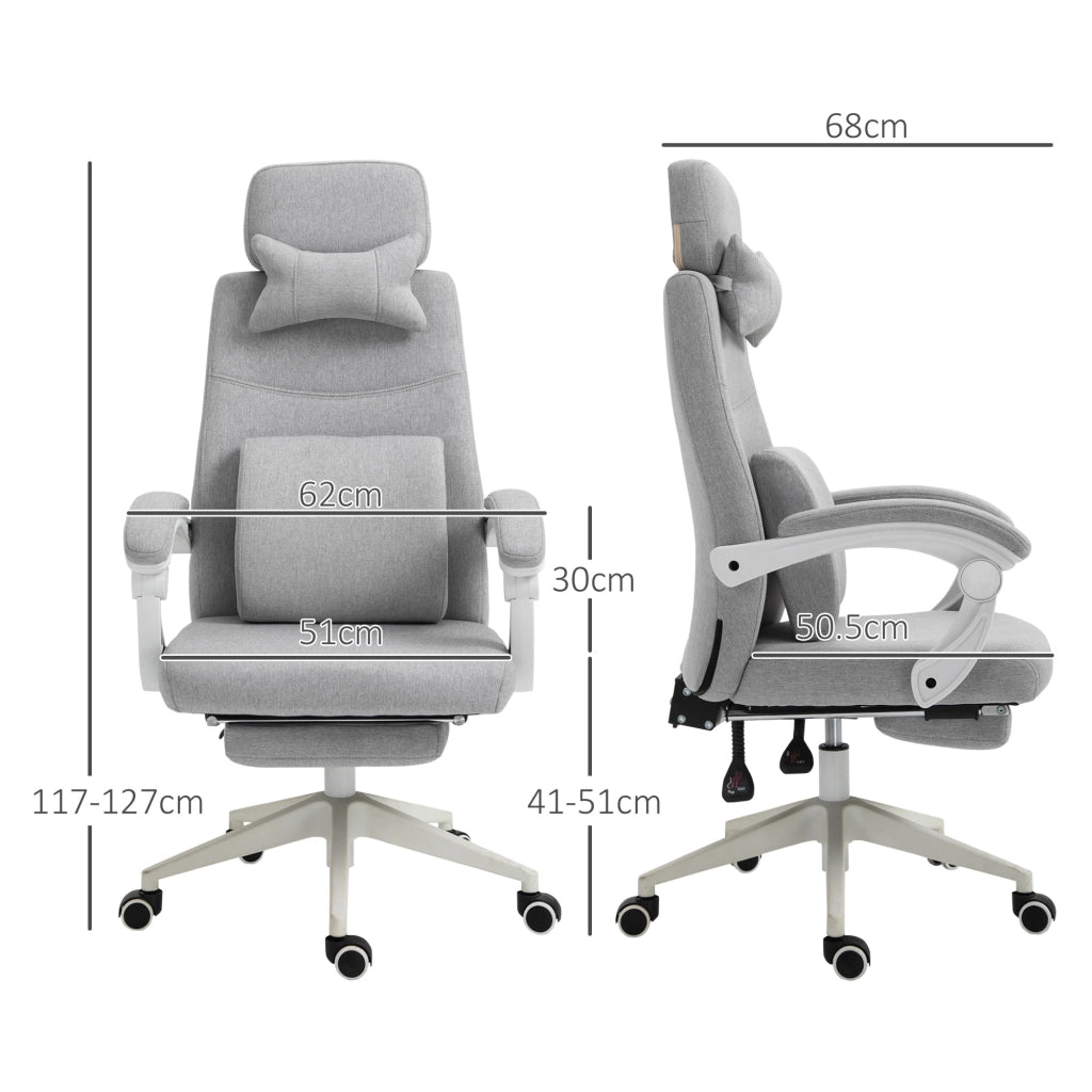 Sedia da ufficio, sedia da gaming, sedia con rotelle, ergonomica, poliestere, schiuma, pannello multistrato, 62 x 68 x 117-127 cm