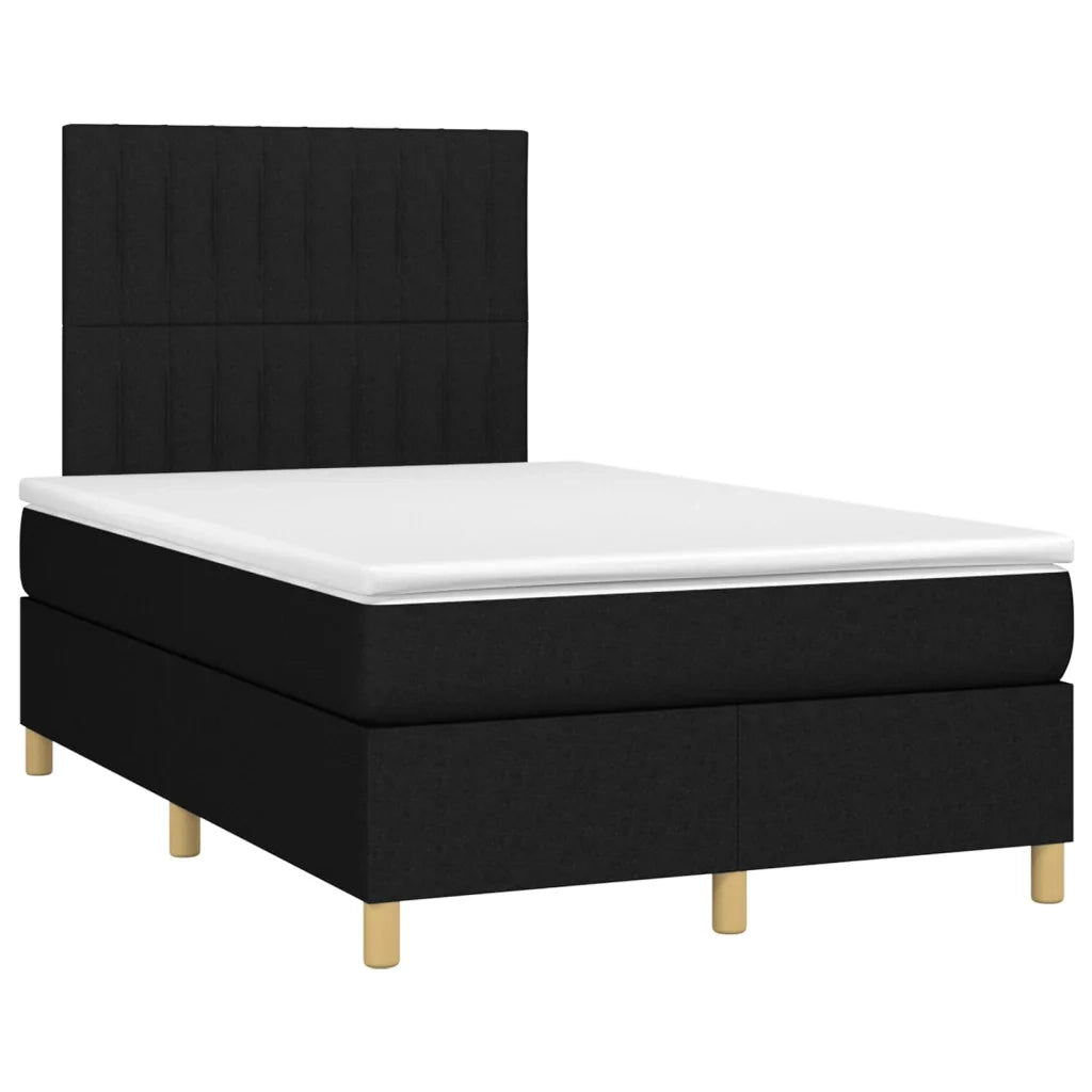 Giroletto a Molle con Materasso Nero 120x200 cm in Tessuto 3142483