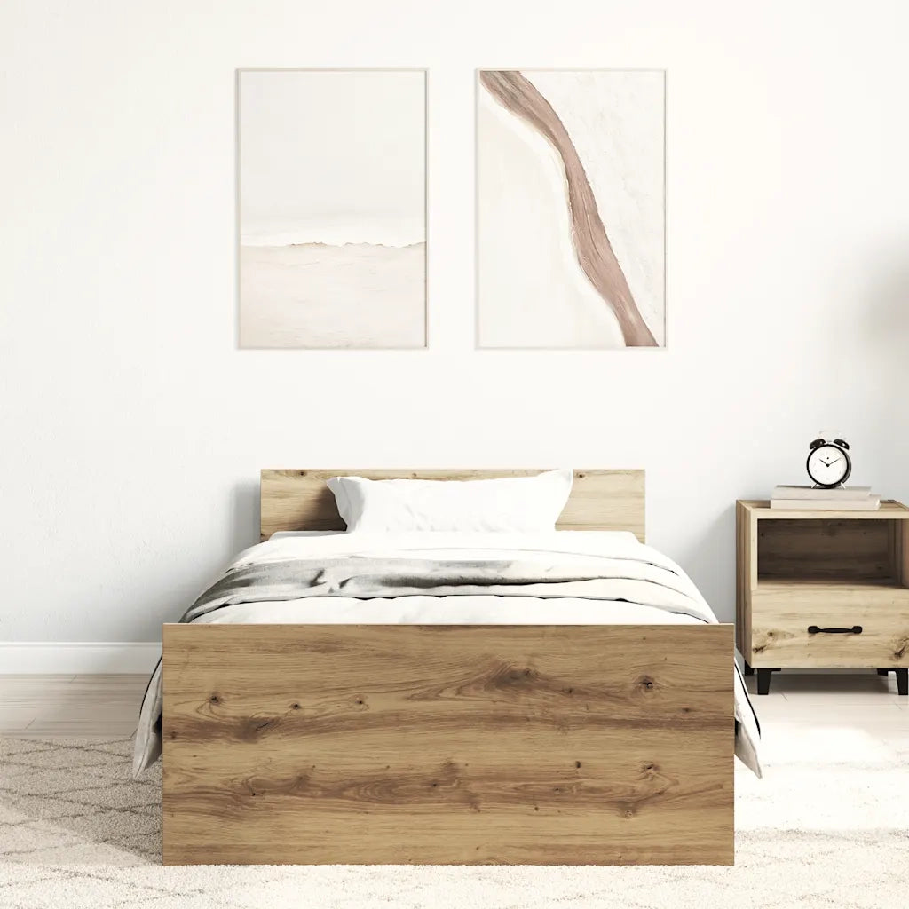 Giroletto senza Materasso-Struttura Letto Rovere Artigianale 90x200cm 659362
