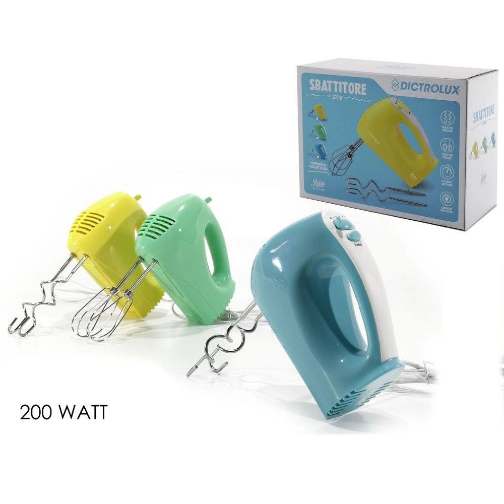 Trade Shop - Sbattitore Elettrico Frullatore 200 W 5 Velocita' Con Turbo Fruste 3 Colori Ass. -