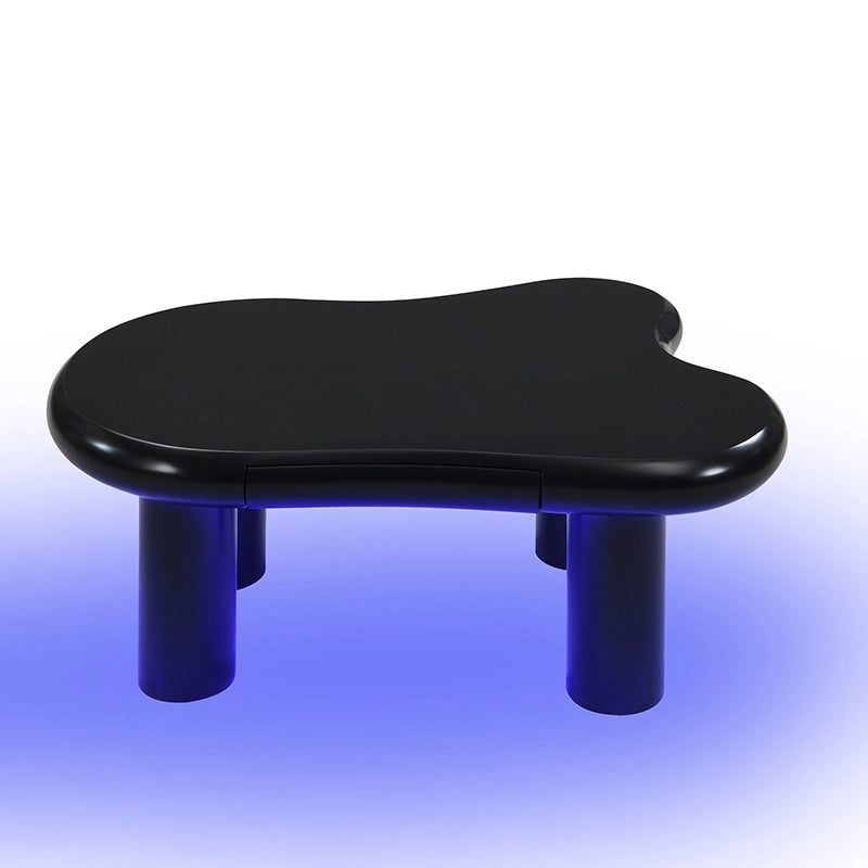 Tavolino da Caff¨¨ a Forma di Nuvola con LED e Cassetto ¨C MINIMAL ¨C MDF Nero