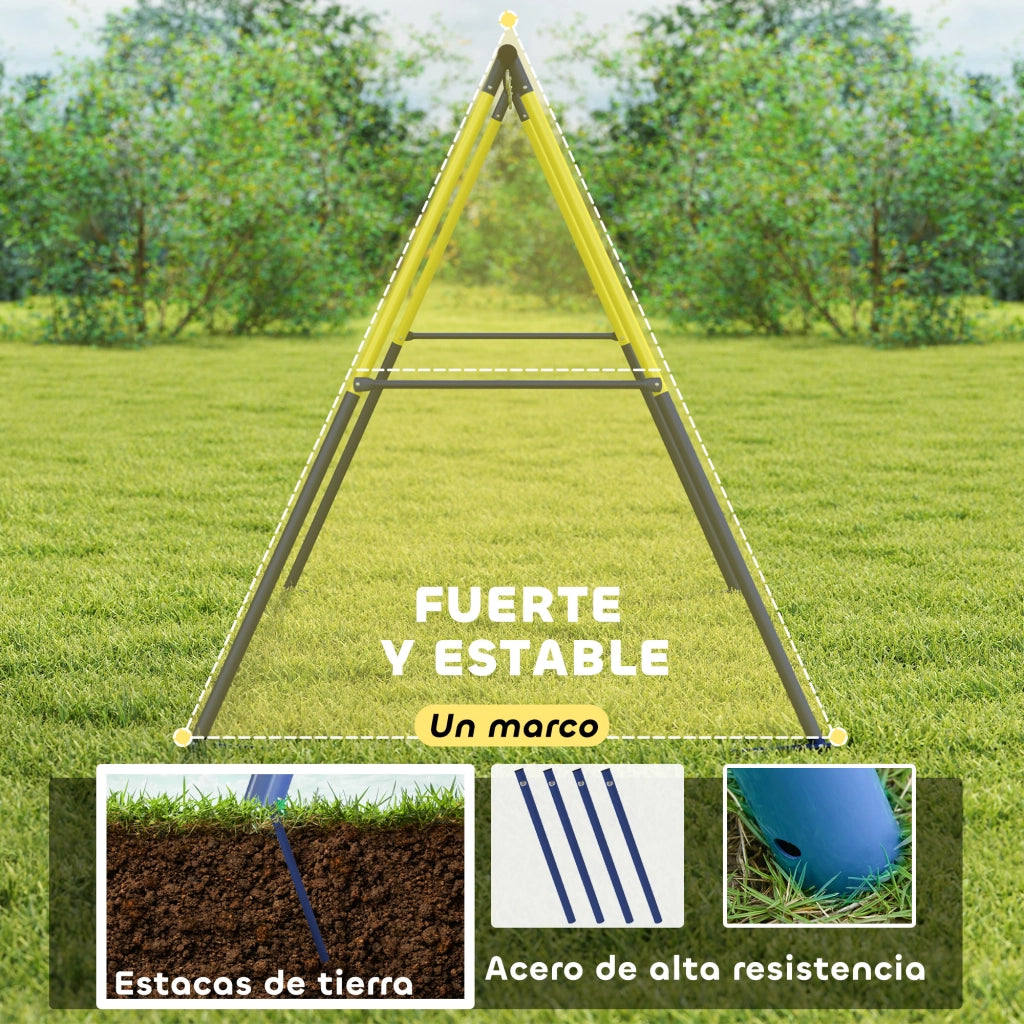 Altalena da Giardino Metallo per Bambini 2 Posti ¨C Xylo ¨C Blu Carico 150kg