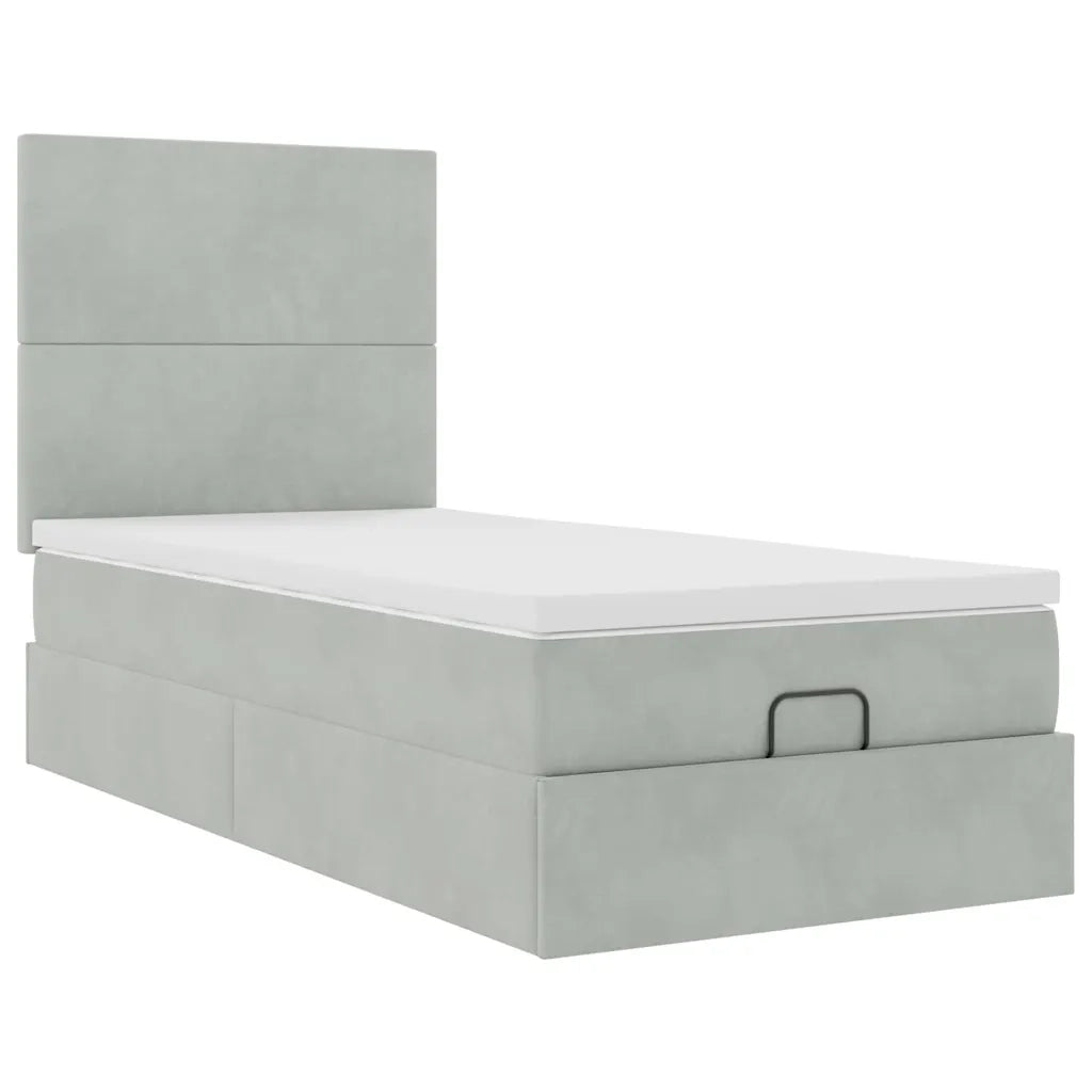 Struttura Letto Pouf con Materassi 100x200 cm Velluto 3313379