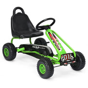 Go kart giocattolo con sedile regolabile e freno a mano stabile, Go kart a pedali robusti sicuri per bambini Verde-Go Kart