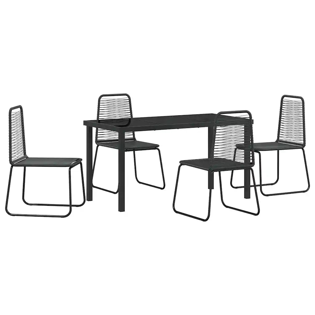 Set da Pranzo per Giardino 5 pcs Nero 3379389