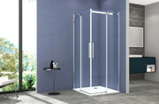 Box doccia angolare 70x70 cm con ante scorrevoli in cristallo temperato 8 mm H 200 cm CLARA Cromato